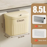 Wall-Mounted Kitchen Trash Bin with Lid