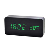 Wooden Digital Alarm Clock - LED Alarm Desk Clock