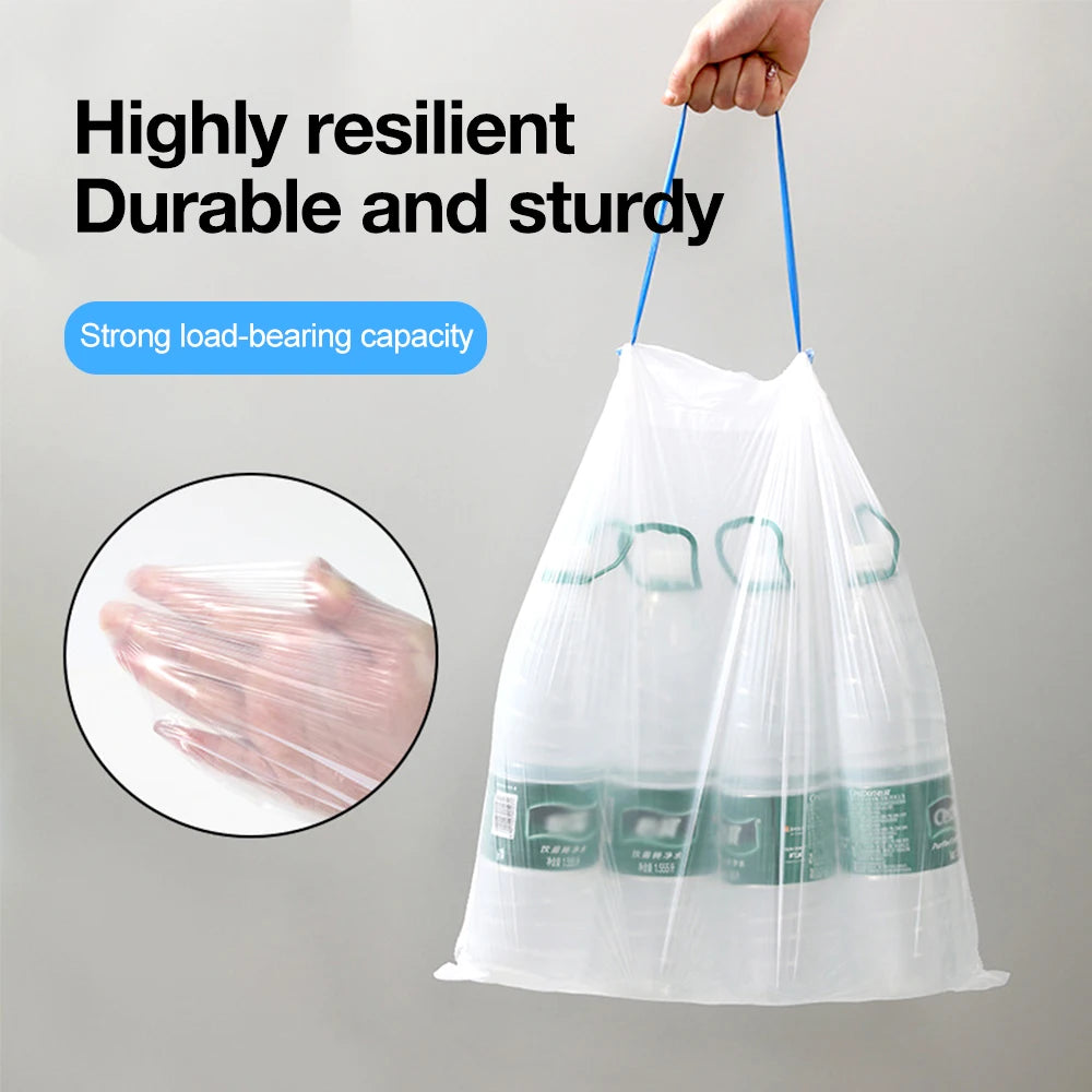 Drawstring garbage bags - 5/10 Rolls 75/150Pcs Drawstring Garbage Bag