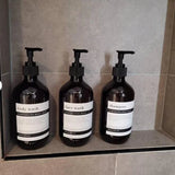 Amber Shampoo Bottles with Pump Dispenser