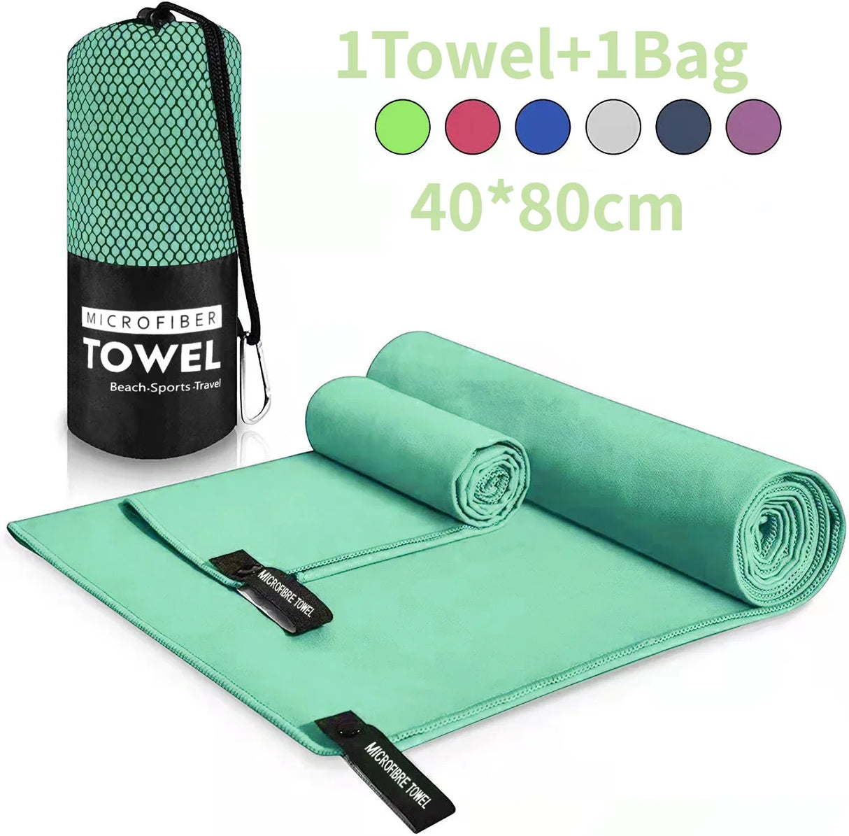 1 PC Sports Microfiber Quick Dry Pocket Towel