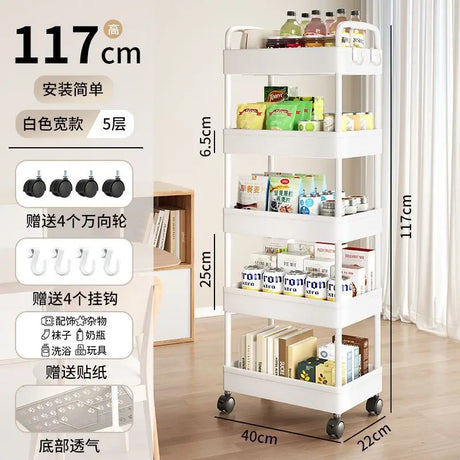 Trolley Rack Multi-Layer Mobile Multi-Functional Storage Rack