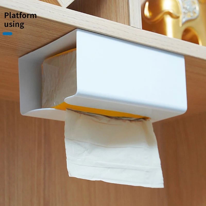 Tissue Box Self Adhesive Tissue Box Napkin Holder Wall Mounted Garbage Dispenser