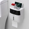 Portable Toilet Roll Paper Holder - Plastic Waterproof Double Layer Paper Dispense