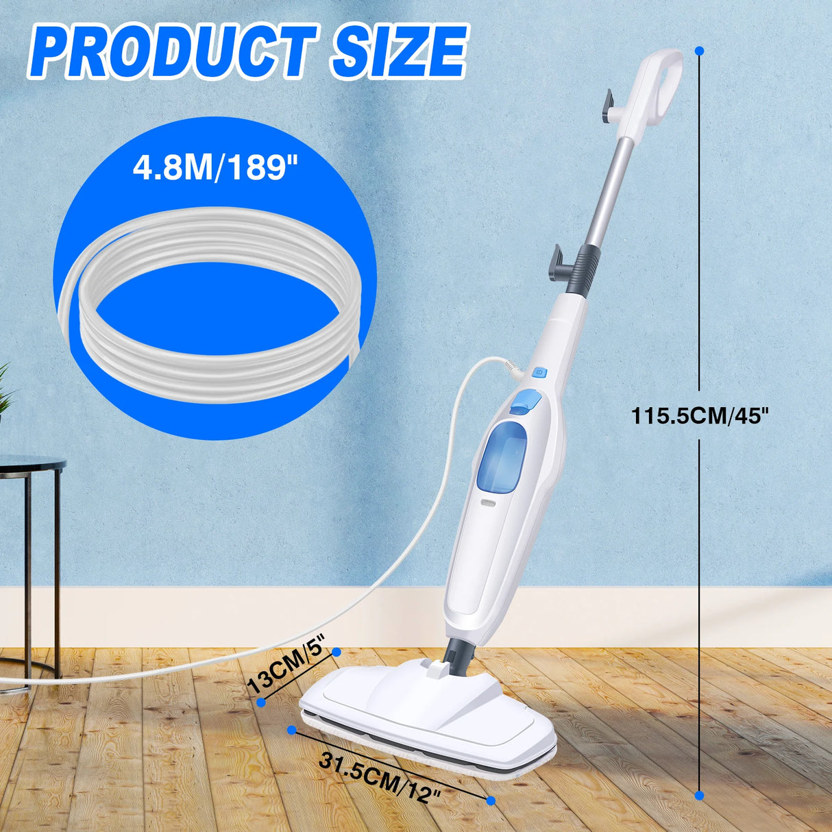 DayPlus Steam Mop&Detachable Steam Cleaner, 1500W Floor Steamer