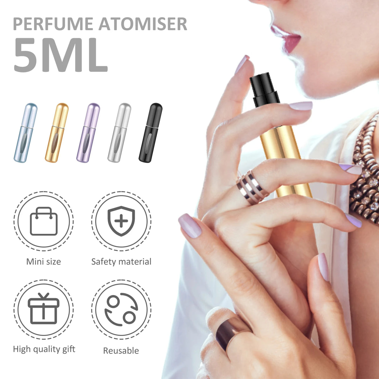 3PCS 5ml Portable Mini Refillable Perfume Bottle