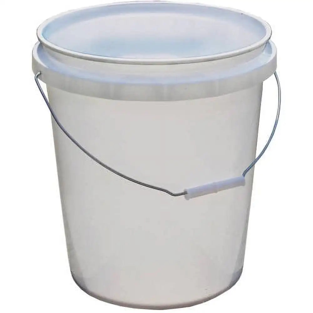 5-gallon plastic pail bucket - White molded from Low Melt Hdpe