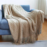 Nordic Textured Knitted Blankets with Tassels