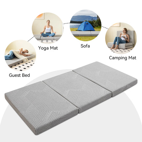 Hcore Folding Mattress, Foldable Memory Foam Mattress with Bag