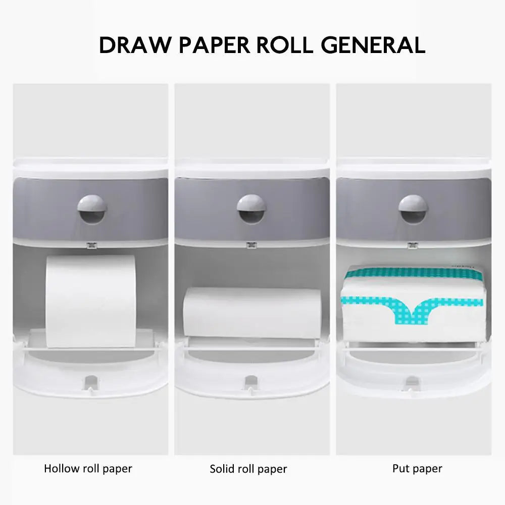 Portable Toilet Roll Paper Holder - Plastic Waterproof Double Layer Paper Dispense