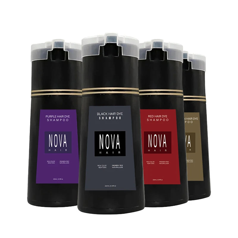 Nova 3-in-1 Hair Dye Shampoo for Men & Women