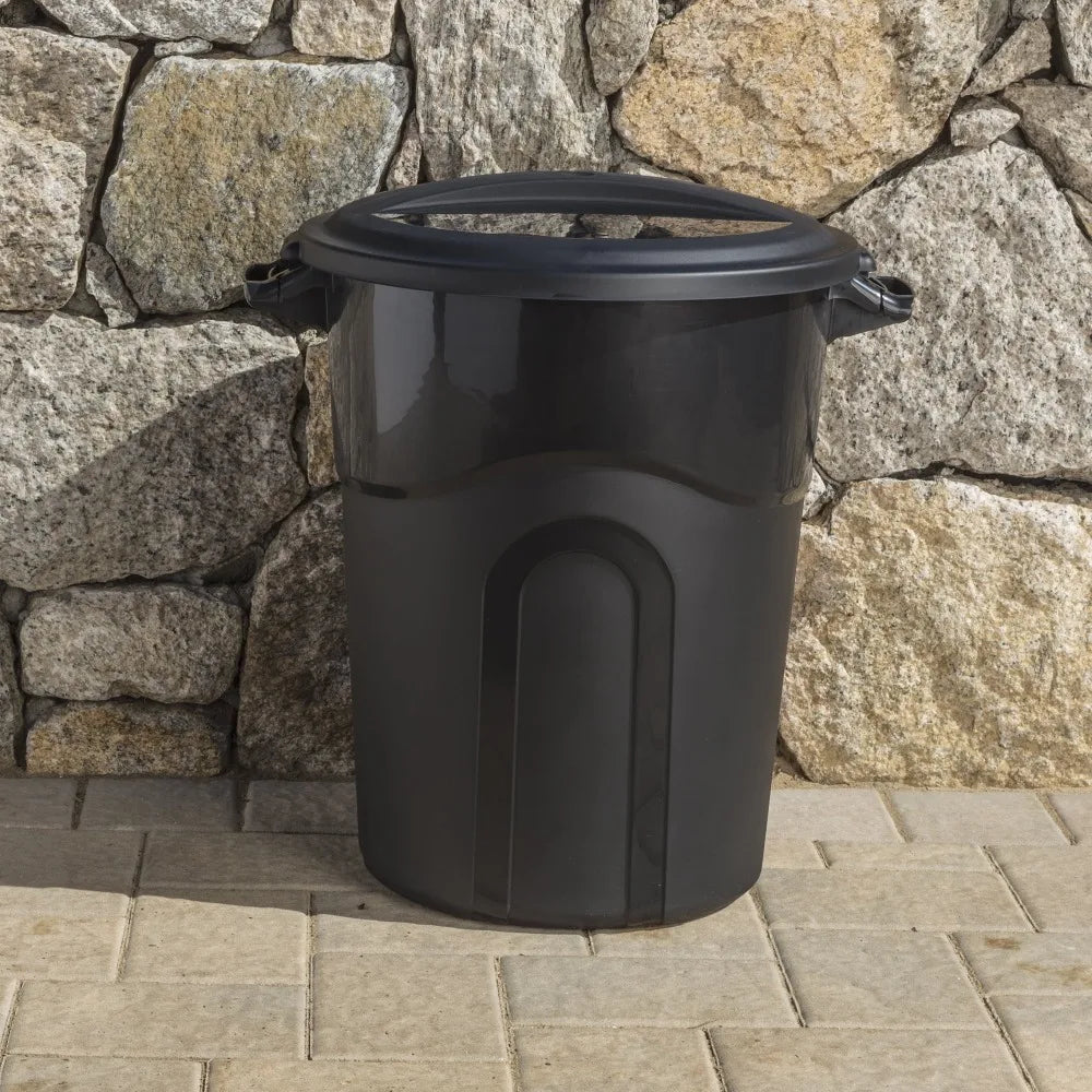 20-Gallon Durable Plastic Trash Can with Lid