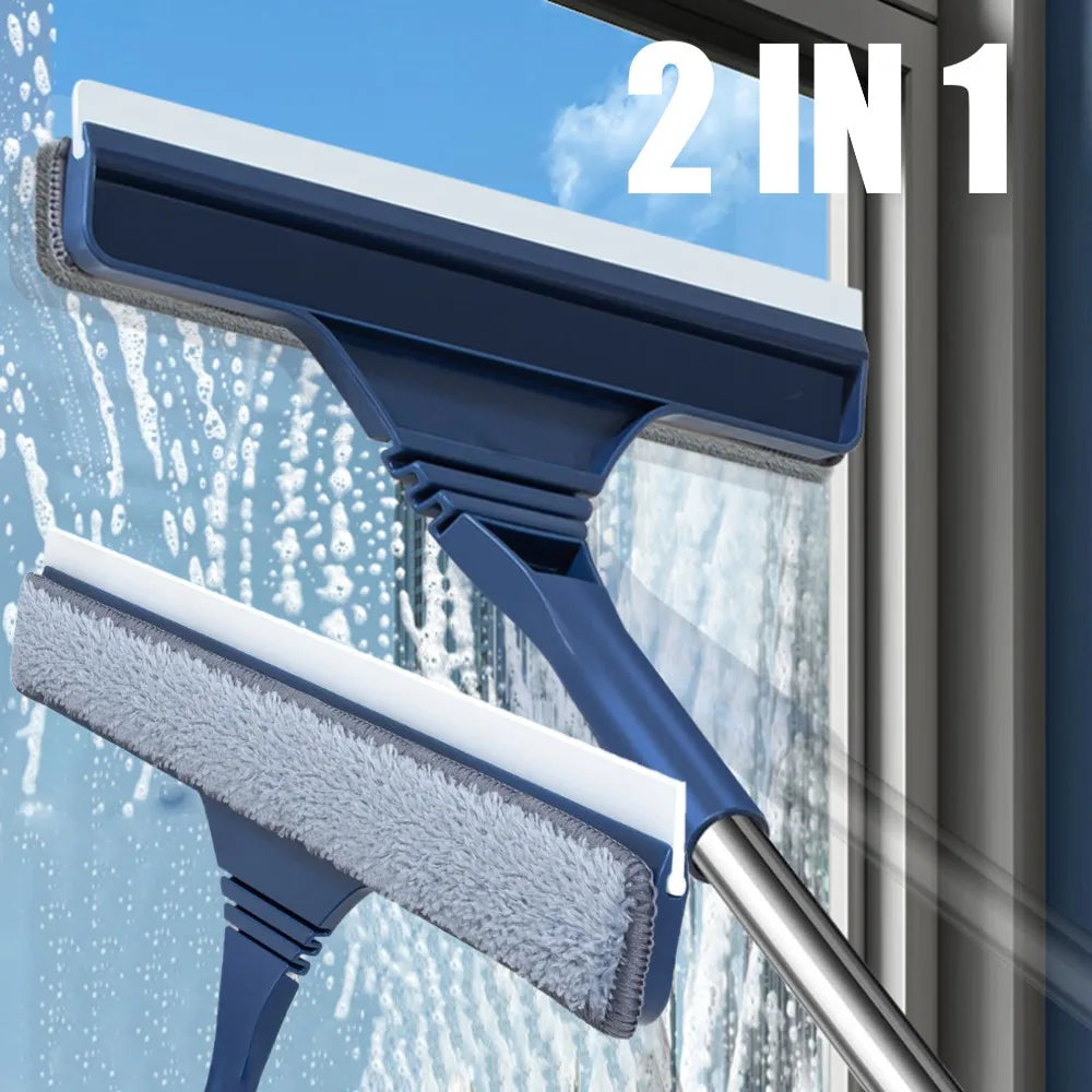 Long Handle Window Cleaner Squeegee Brush