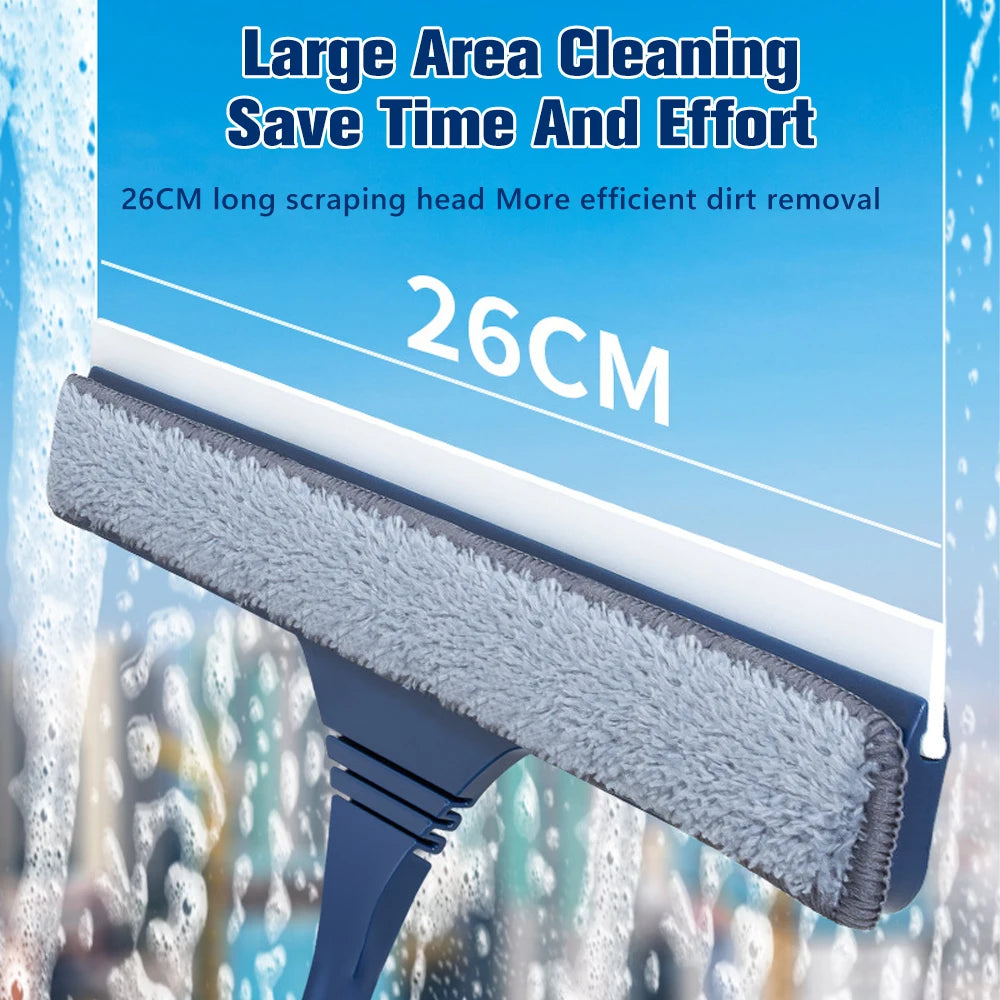 Long Handle Window Cleaner Squeegee Brush