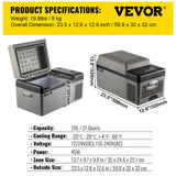 Vevor car refrigerator - Mini Fridge Freezer Portable Compressor Cooler