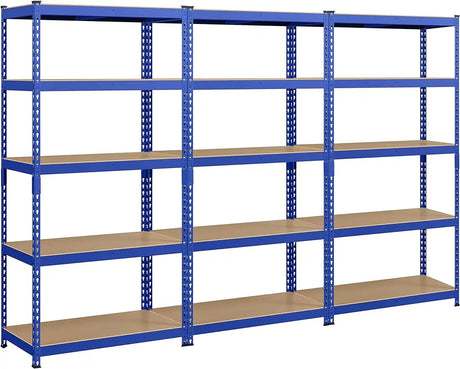 Topeakmart 3PCS 5-Tier Utility Shelves, Metal Adjustable Garage Storage Shelves