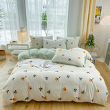 Cartoon Floral Duvet Cover Set - 3-piece cartoon heart-shaped devet