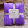 Solid Color Thickened Wide Striped Knitted Blanket