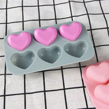 6-Panel Heart-Shaped Silicone Pastry Mold