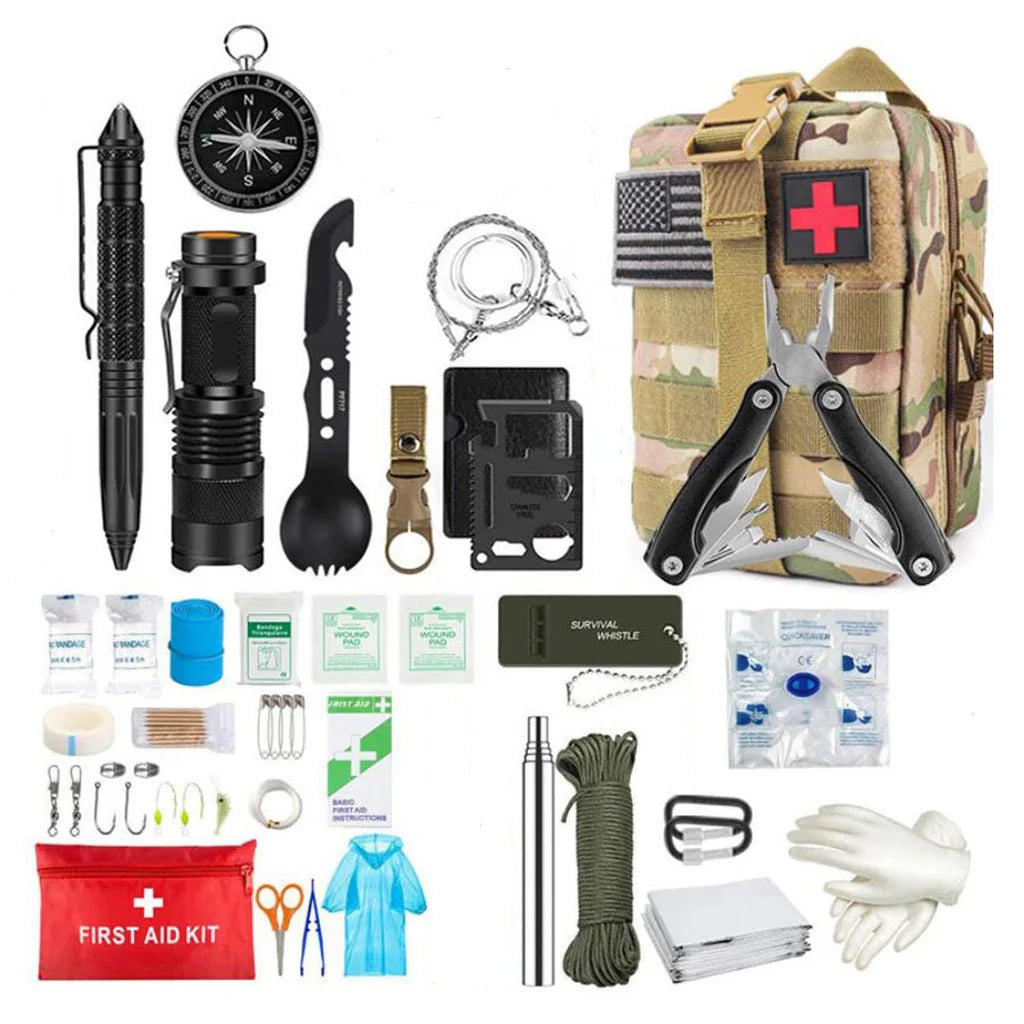 Survival First Aid Kit - Survival Full Set Molle Outdoor Gear Emergency Kits