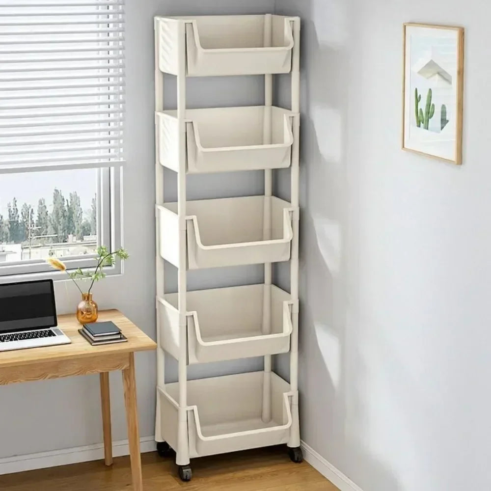 Trolley Bookshelf Kitchen Storage Rack