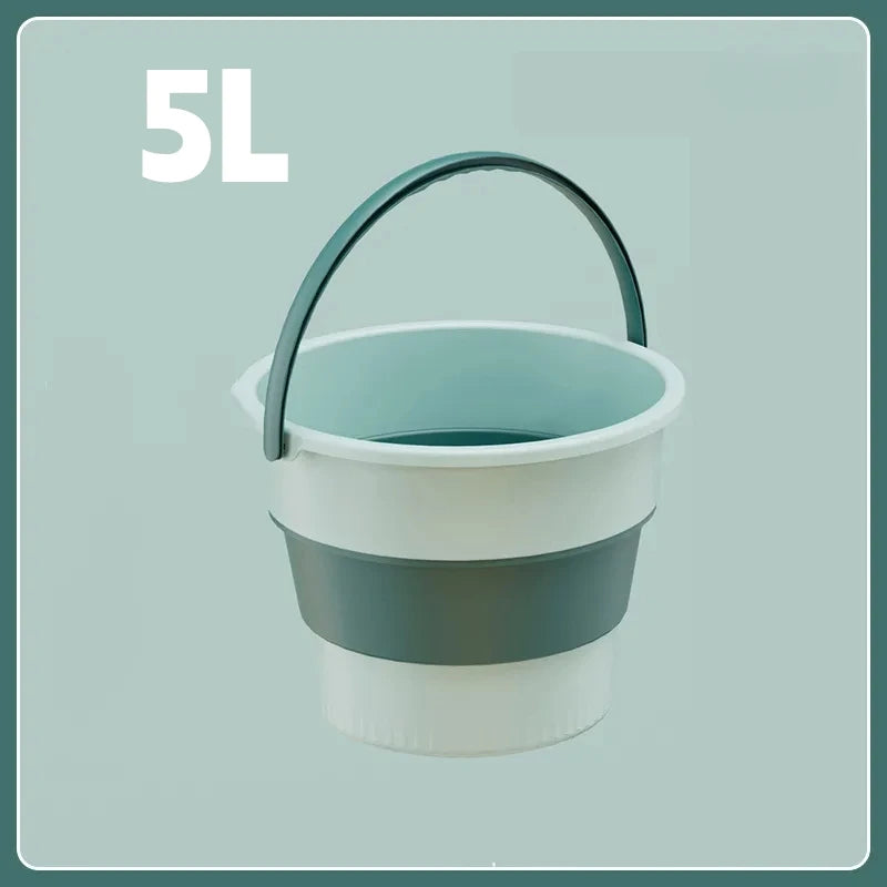 5/10L Folding Portable Bucket with Cover - Silicone Outdoor Bucket