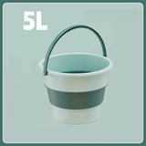 5/10L Folding Portable Bucket with Cover - Silicone Outdoor Bucket