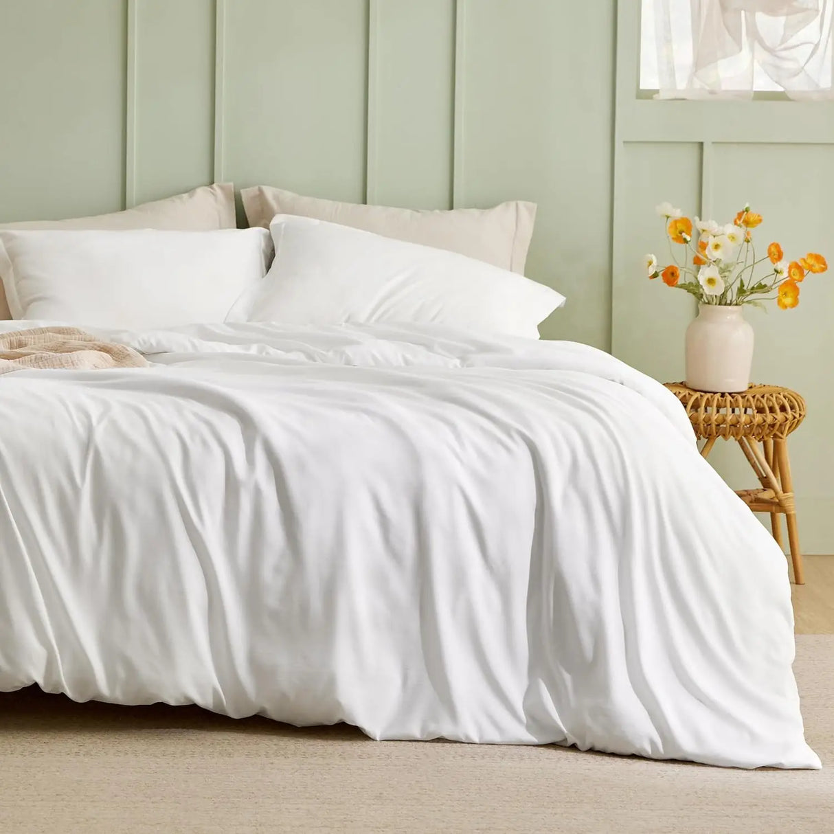 Bedsure Duvet Cover - Polyester & Rayon Derived from Bamboo Cooling Duvet Cover Set