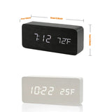 Wooden Digital Alarm Clock - LED Alarm Desk Clock