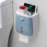 Portable Toilet Roll Paper Holder - Plastic Waterproof Double Layer Paper Dispense