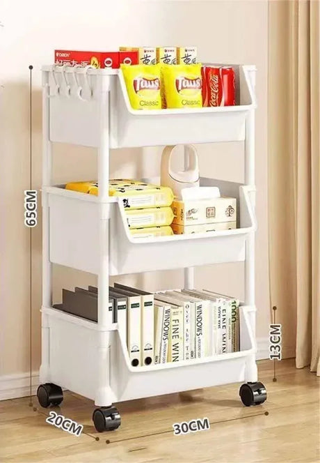 Trolley Bookshelf Kitchen Storage Rack