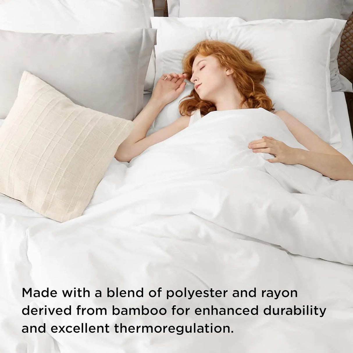 Bedsure Duvet Cover - Polyester & Rayon Derived from Bamboo Cooling Duvet Cover Set