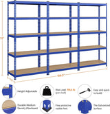 Topeakmart 3PCS 5-Tier Utility Shelves, Metal Adjustable Garage Storage Shelves