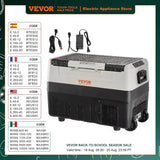 VEVOR 35L/45L/55L Portable Handle Car Refrigerator with Wheel