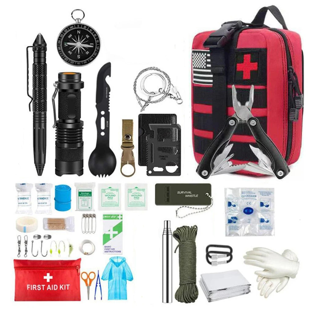 Survival First Aid Kit - Survival Full Set Molle Outdoor Gear Emergency Kits