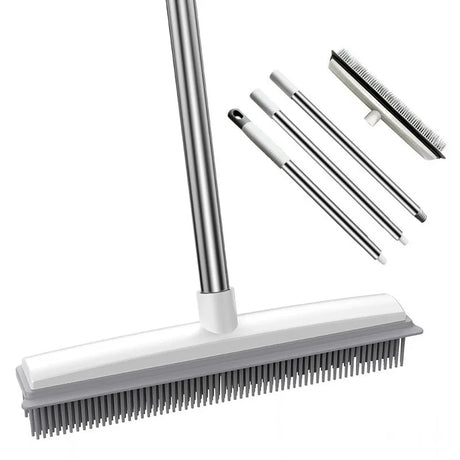 Rubber pet hair broom - Rubber Broom Carpet Rake for Pet Hair