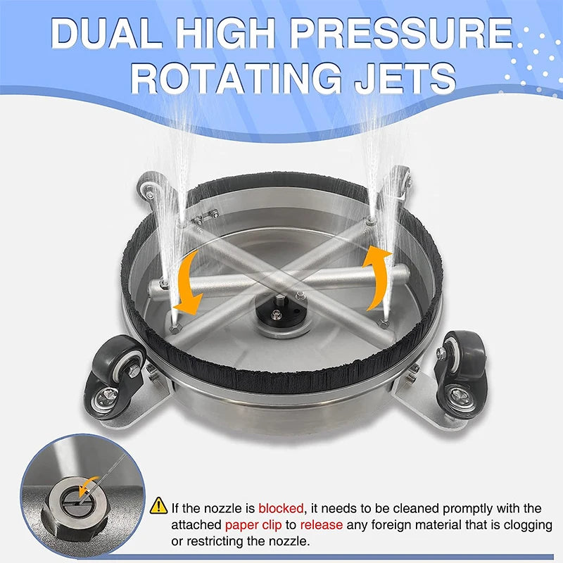 14'' 4000 PSI Pressure Washer Stainless Steel Surface Cleaner