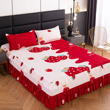 Cotton bedspread - Bedding Set Home Textile Cotton Bedspread Elastic Fitted Mattress Cover