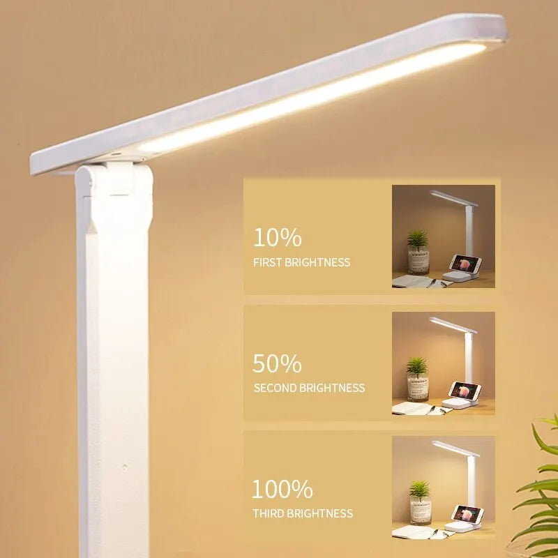 LED Touch Switch White Folding Desk Lamp