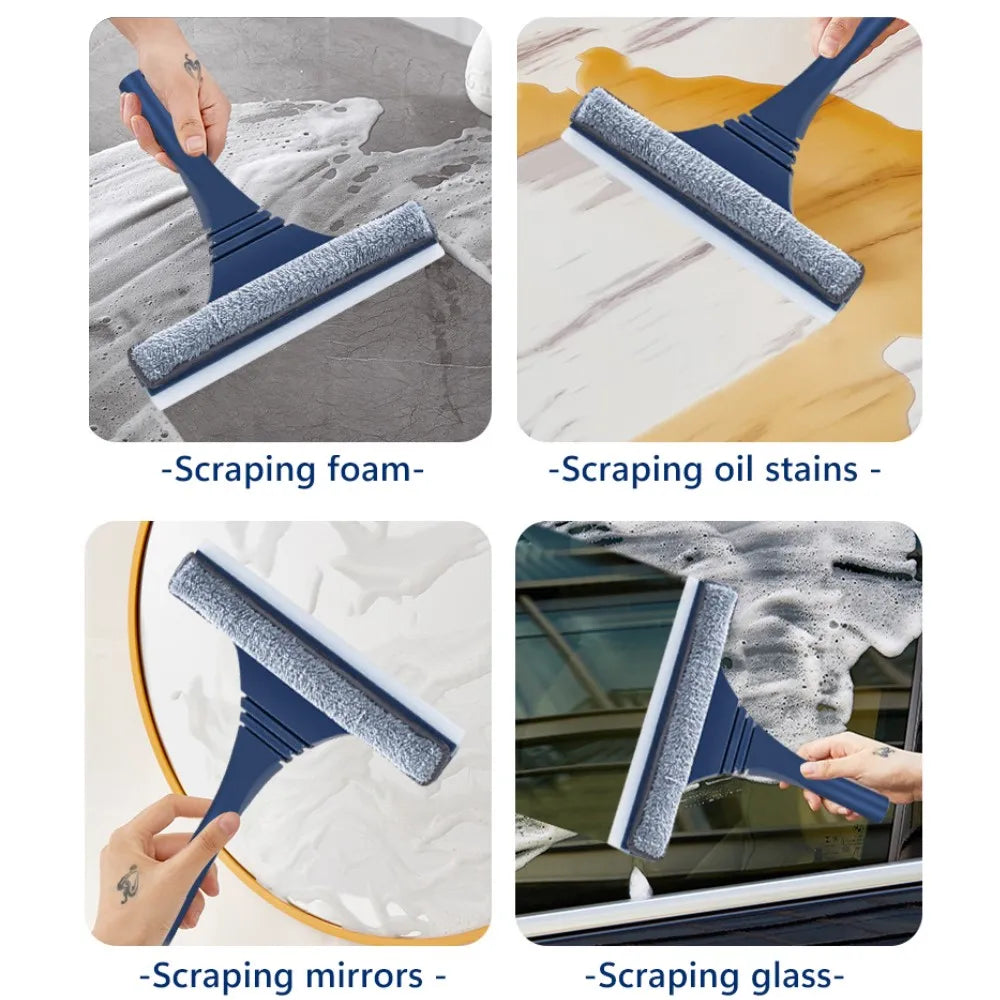 Long Handle Window Cleaner Squeegee Brush