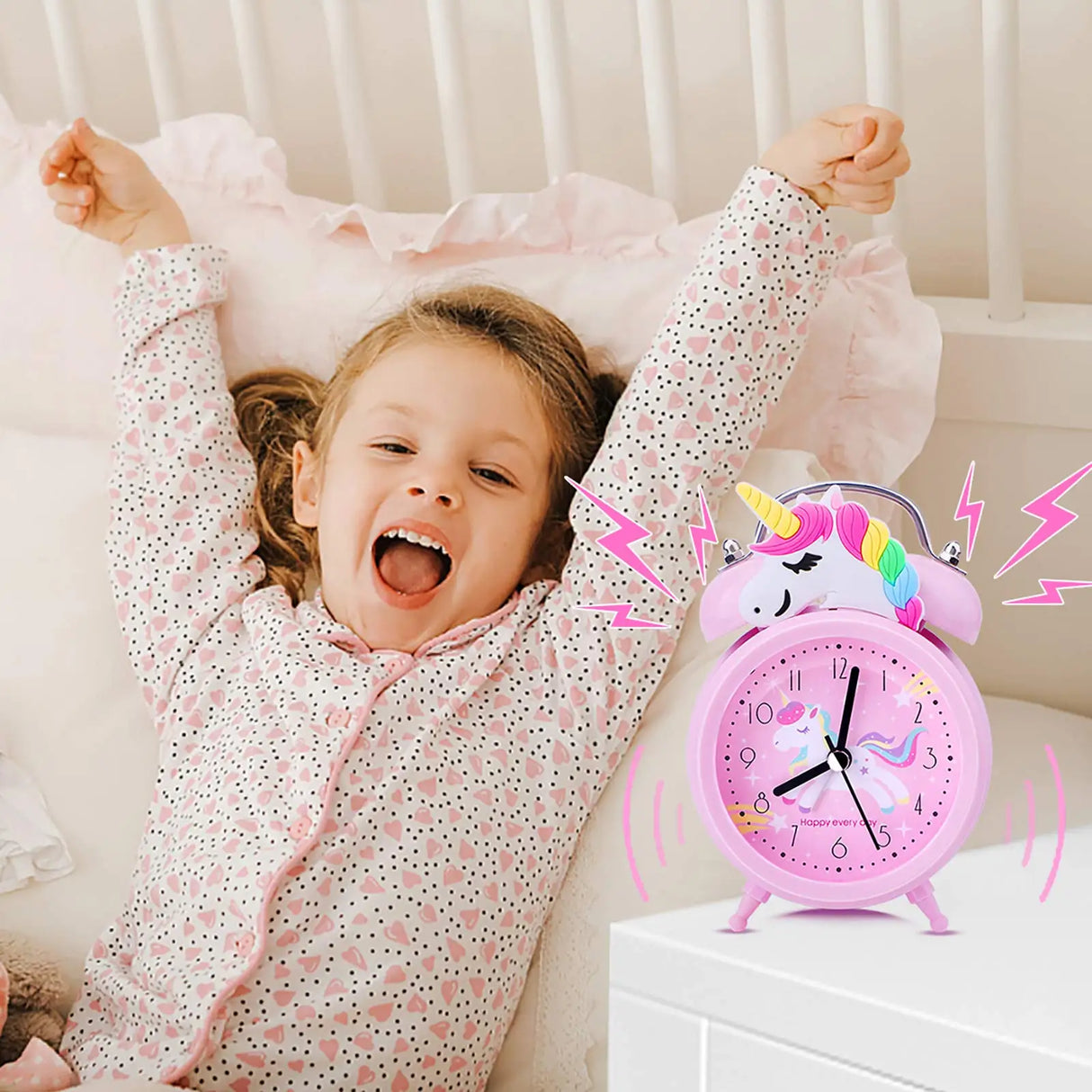 Pink Unicorn Alarm Clock with Backlight