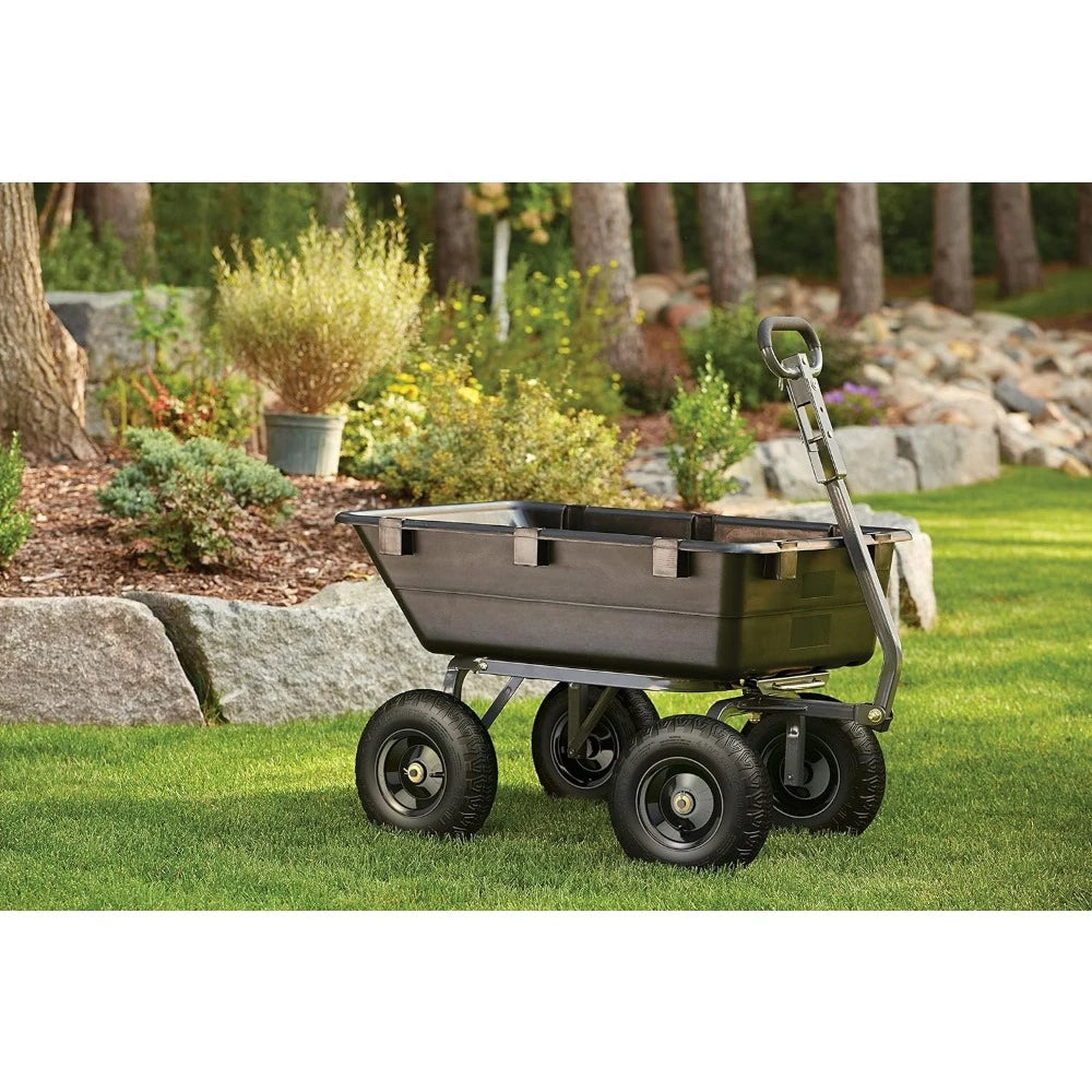 Folding Cart Poly Yard - Heavy-Duty Convertible Dump Cart