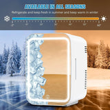 Cooseon 4L Mini Mirror Fridge, Beauty Makeup Skincare Refrigerator