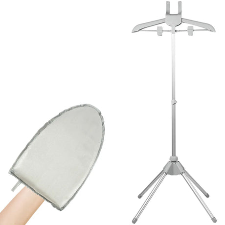 Steamer Stand with Hand-held Ironing Board - Telescopic Garment Steamer Rack