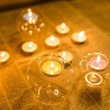 Transparent Glass Candle Holder - Dinner Table  Round Glass Candlestick