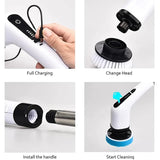 7 In 1 Electric Cleaning Brush - Electric Turbo Scrub Brush Rotating Scrubber Window Wall Cleaner