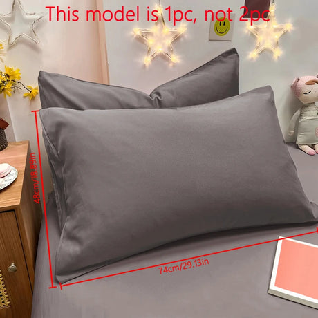 1 Piece Of Matte Solid Color Pillowcase, Bedroom Pocket Sealed Soft Pillowcase & Bedding