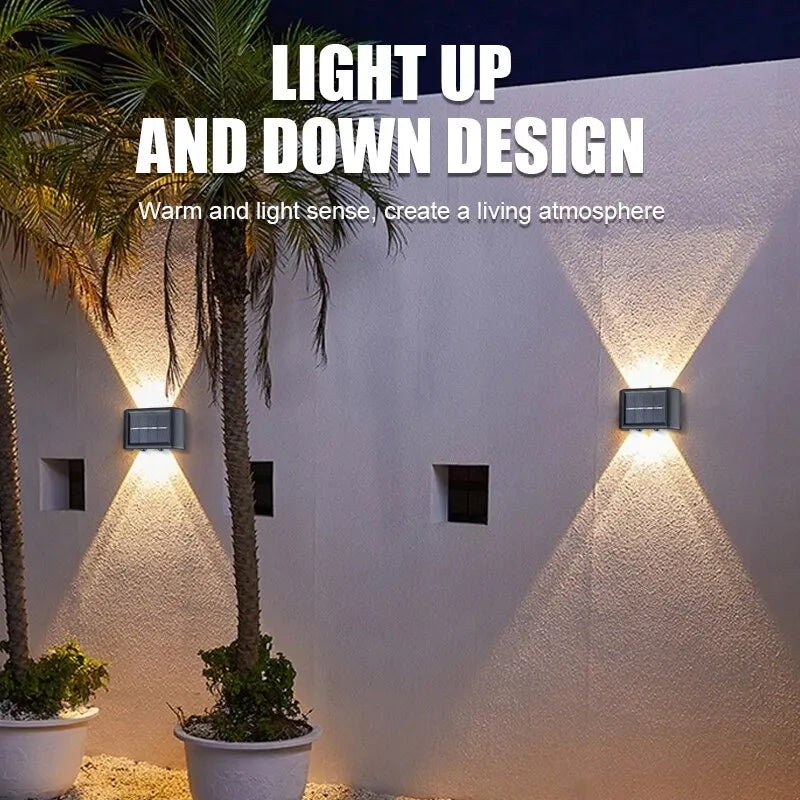 Solar Waterproof Wall Light - 4LED Beads Up and Down Lights