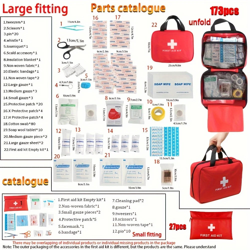 Versatile Emergency First Aid Kit - 2 Different Sizes - Equipped With Essential Survival Tool