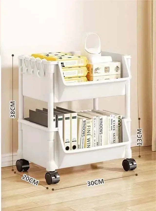 Trolley Bookshelf Kitchen Storage Rack